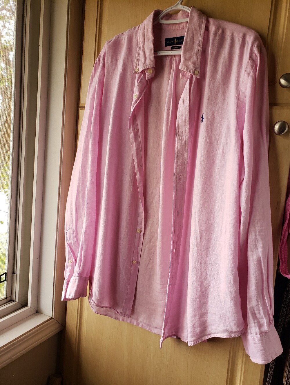 Ralph Lauren Pink Button-Down Shirt with Embroidered Pony